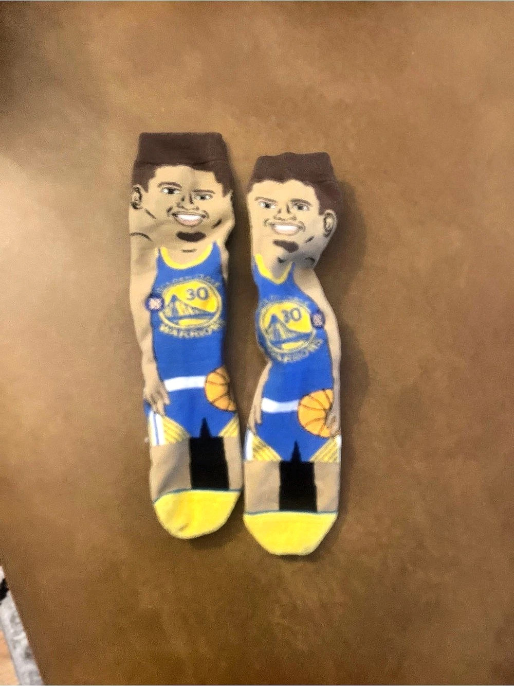 Golden State Warriors Basketball Socks Blue & Yellow Like New